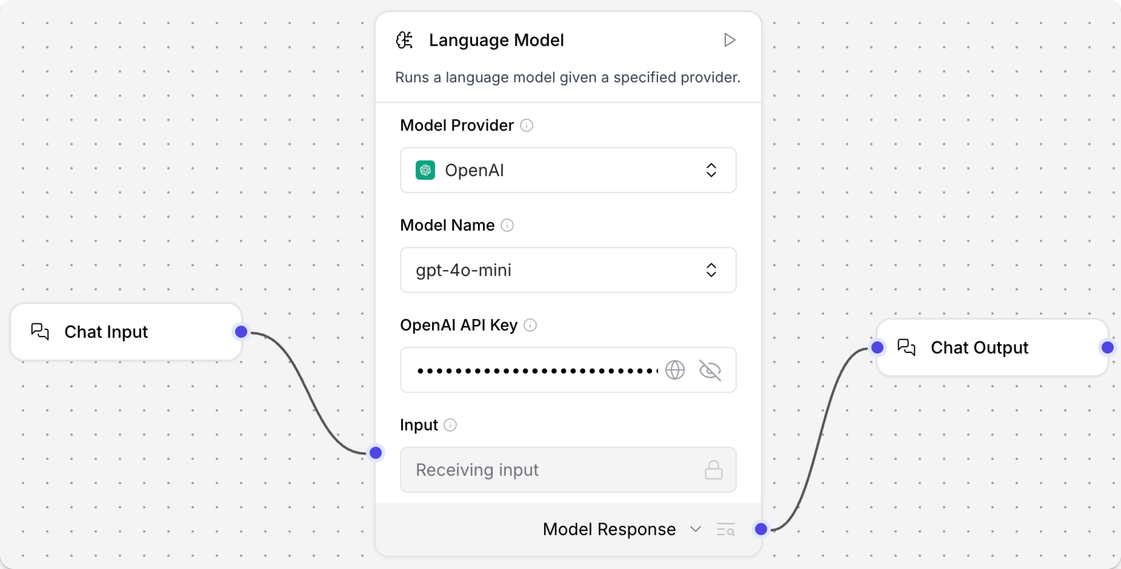 聊天輸入和輸出連接到語言模型Components