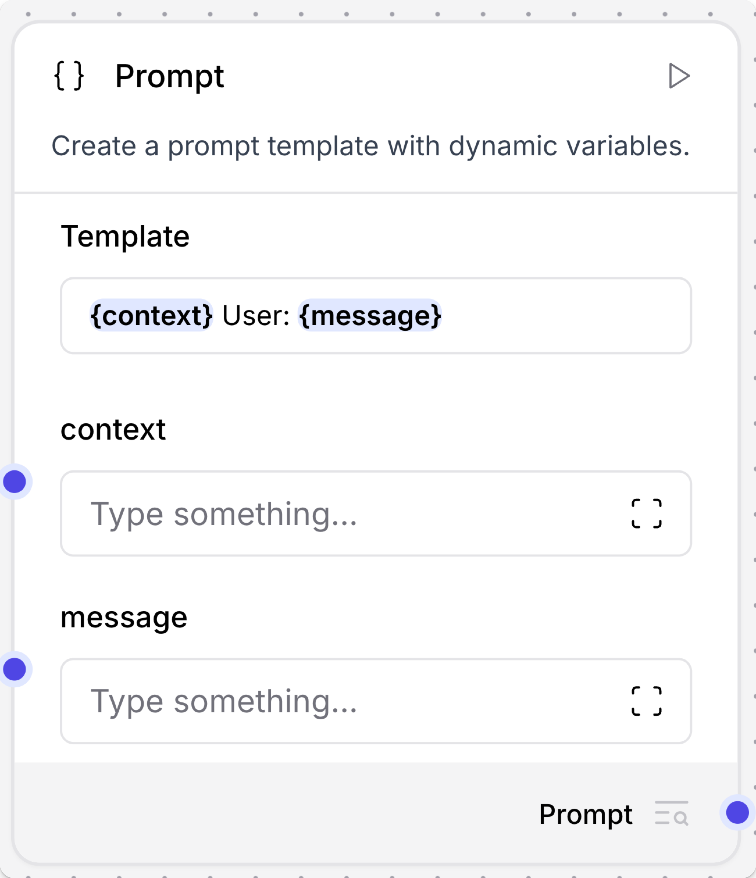 Prompt Template component with multiple inputs
