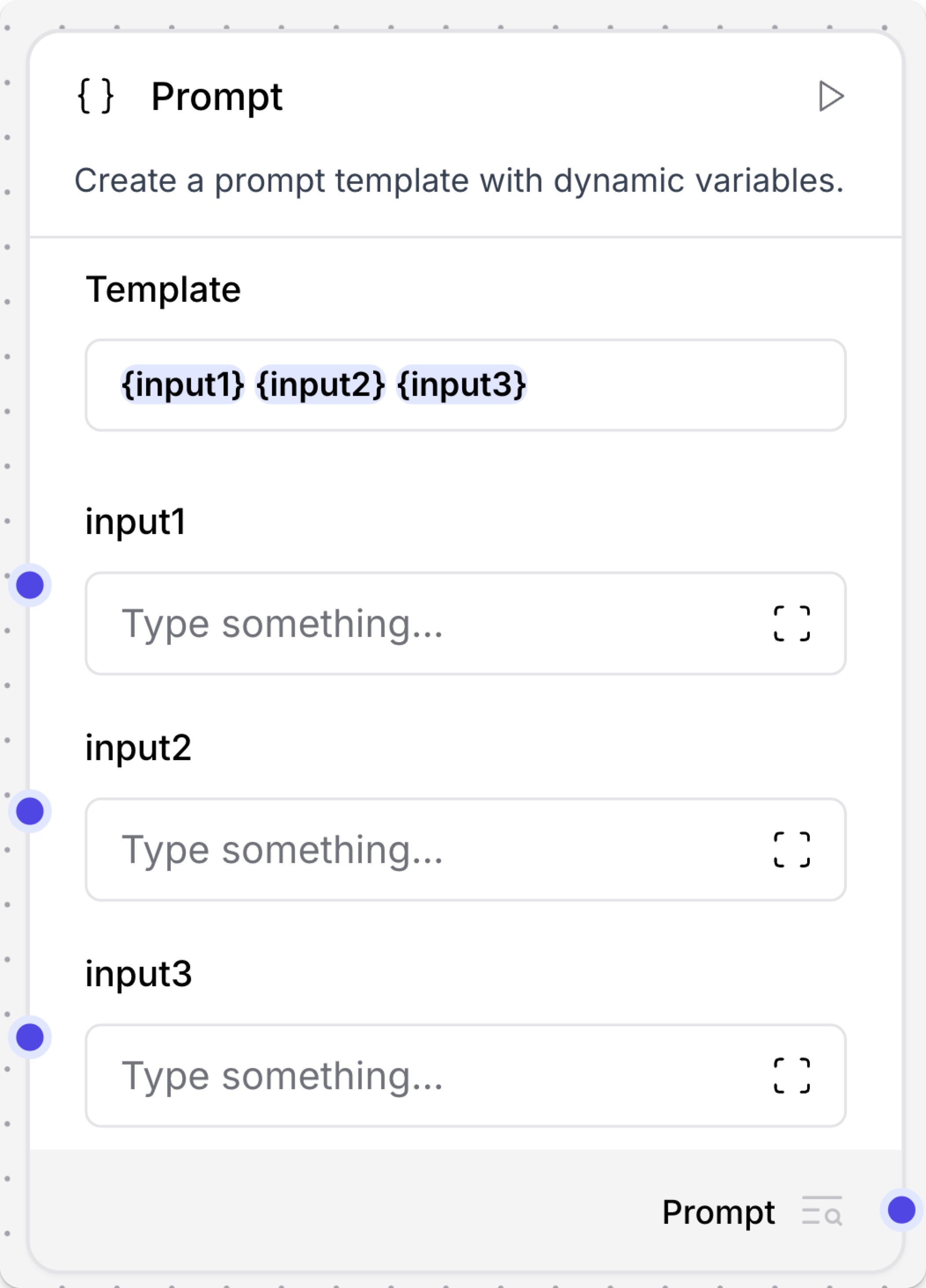 Prompt Template component with multiple inputs